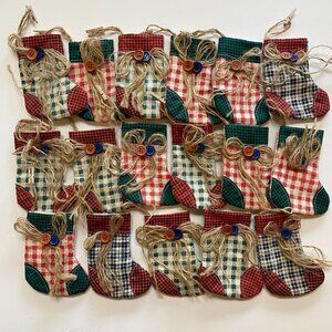 Mini Stocking Christmas Ornaments LOT Cottage Core